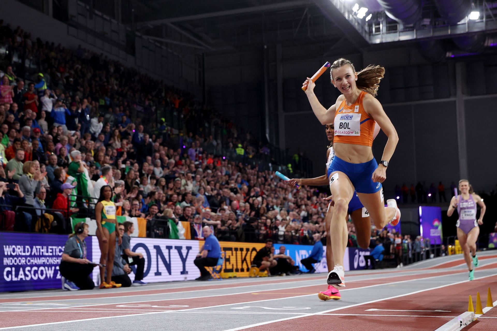 Femke Bol at the World Athletics Indoor Championships in Glasgow
